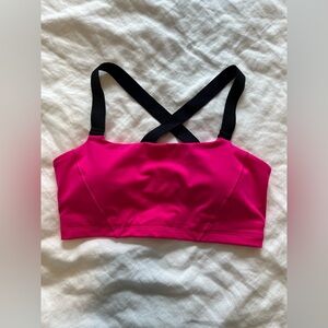 Alo Yoga Pink Sports Bra with Black Straps - Size Medium